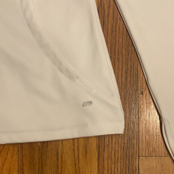 Women's Long Sleeve Athletic Full Zip Stretchy White Sweatshirt Size Small - Picture 2 of 4